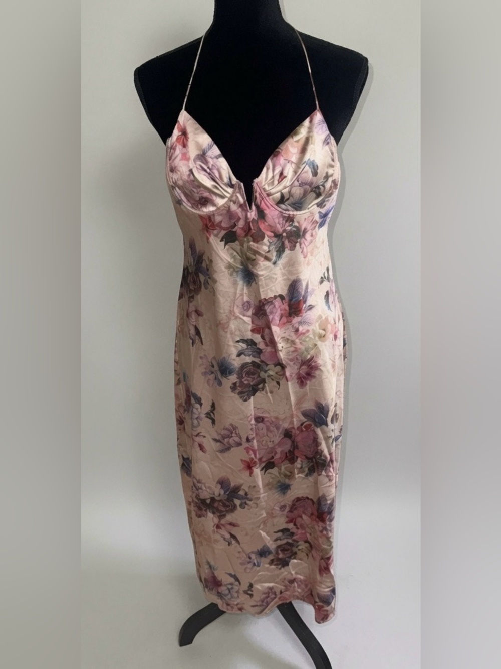 Sukiso Floral Pink Slip Dress Size M NWT